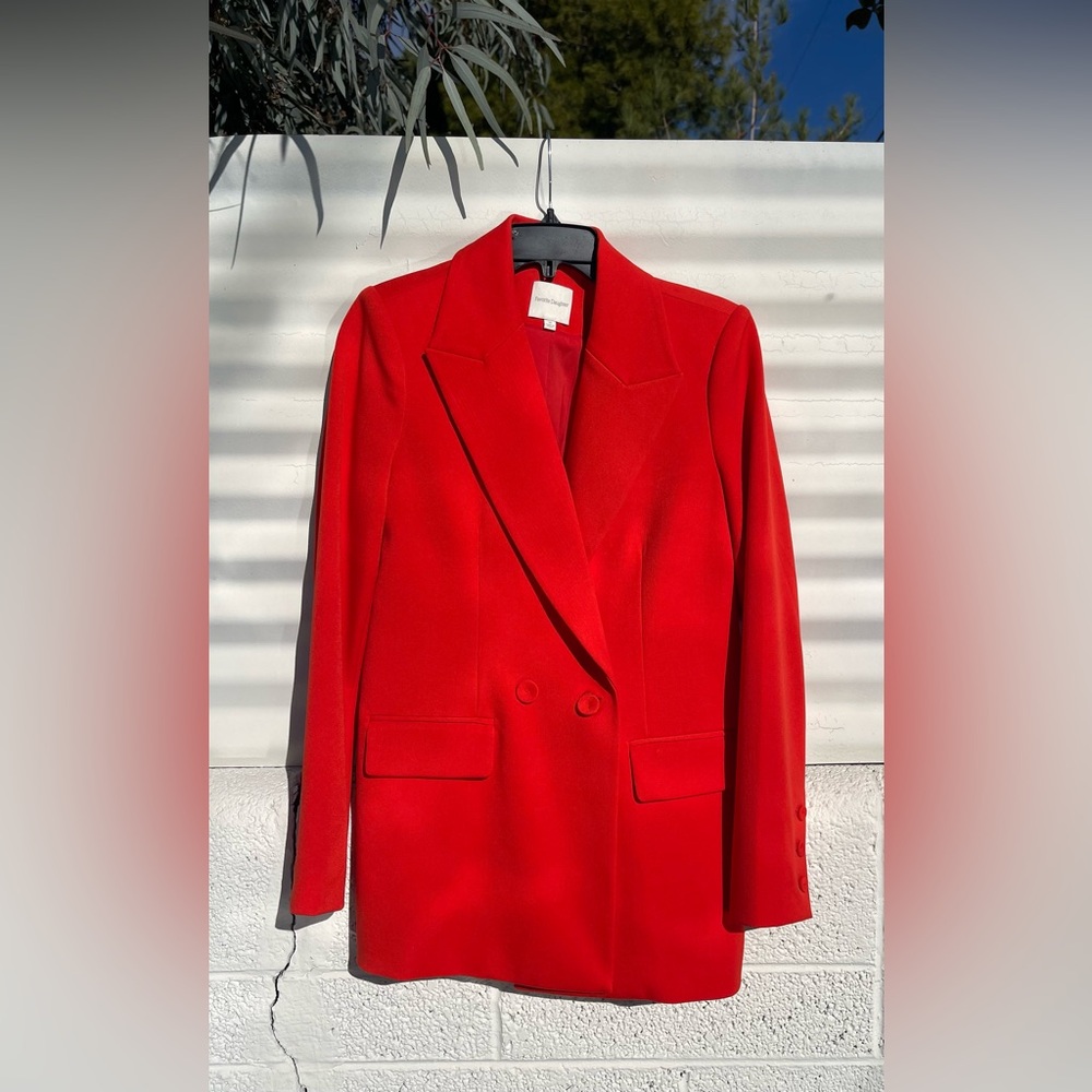 ❤️ Favorite Daughter “The Favorite Blazer “Red tailored blazer sold out color-xs - Picture 5 of 14